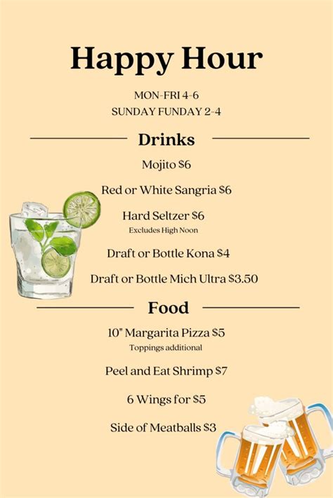 Happy Hour Menu .